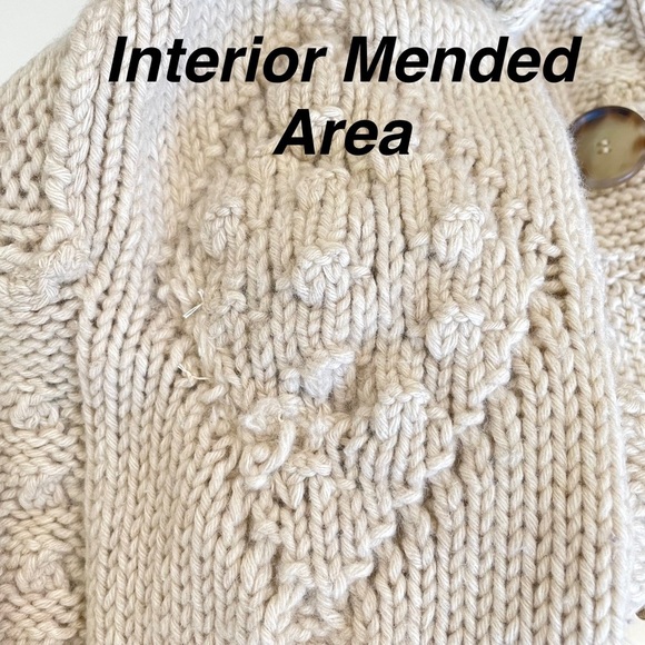 Stella McCartney Wool Cashmere Chunky Cable Knit Bobble Cardigan Dress Ecru IT40 - Picture 11 of 15